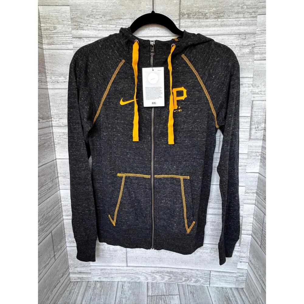 Nike Pittsburgh Pirates Full-Zip Hoodie Women’s XS Black Heather MLB NWT $70